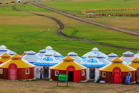 Inner Mongolia Hulunbeier Mongolia tribes yurtsのeditorial素材