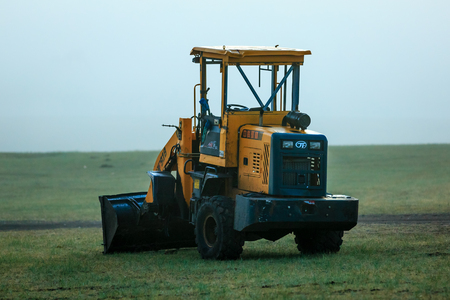 Inner Mongolia Hulunbeier grassland tractorのeditorial素材