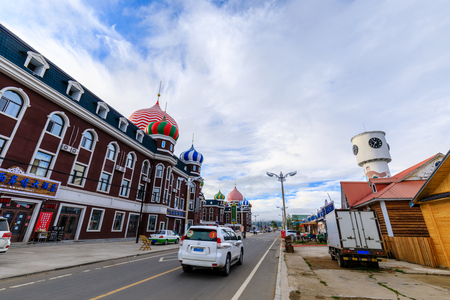 Inner Mongolia Russian style commercial streetのeditorial素材