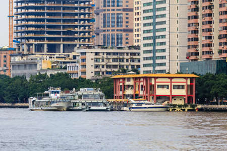 Tianzi Wharf at Guangzhou City, Guangdong Province, Chinaのeditorial素材