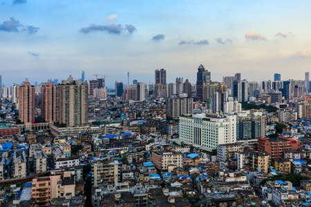 Aerial view of Guangzhou city buildings in Guangdong Province, Chinaのeditorial素材