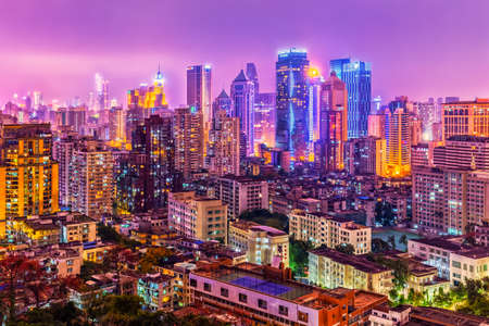 Aerial view of Guangzhou city buildings in Guangdong Province, Chinaのeditorial素材