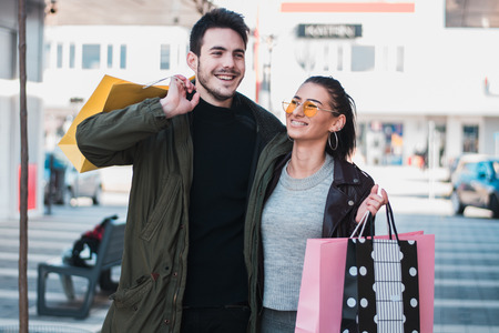 They enjoy at shopping.の写真素材