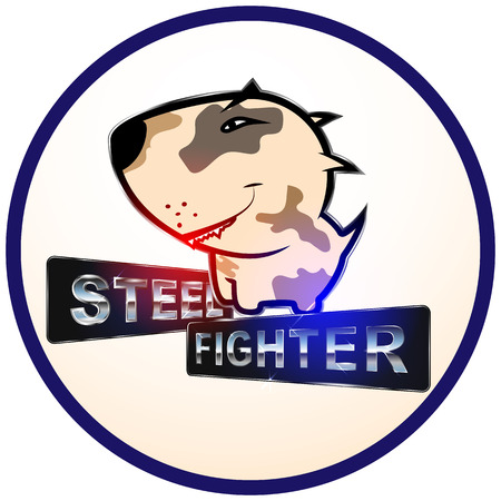 fighting dog bull terrier.  for the club dog fightsのイラスト素材