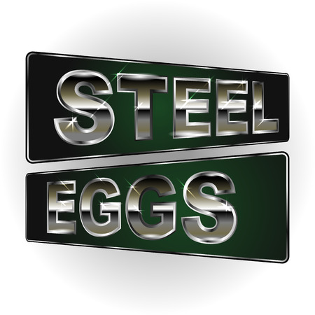 banner with text Steel Eggsのイラスト素材