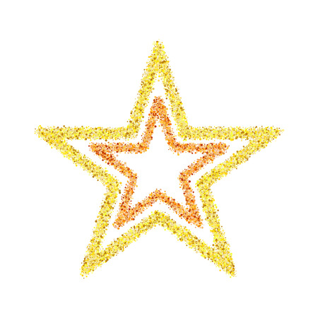 Gold star sequins flashing stars on a transparent backgroundのイラスト素材