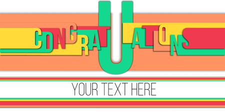 Congratulations text made modern design template . Vector design.のイラスト素材