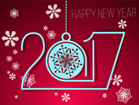 snowflake. 2017 happy new year backgroundのイラスト素材