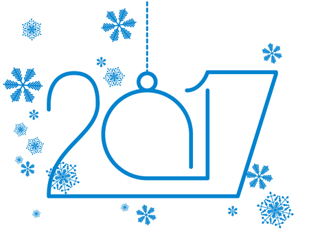 snowflake. 2017 happy new year backgroundのイラスト素材