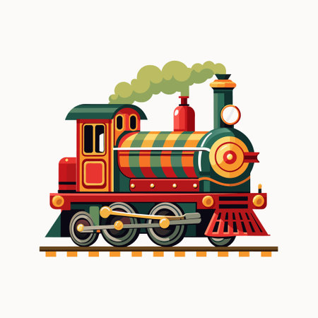 Vintage steam locomotive vector illustration on white background.のイラスト素材