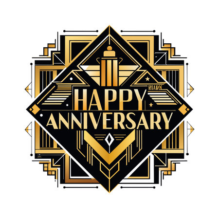 Happy Anniversary Greeting vector illustrationのイラスト素材