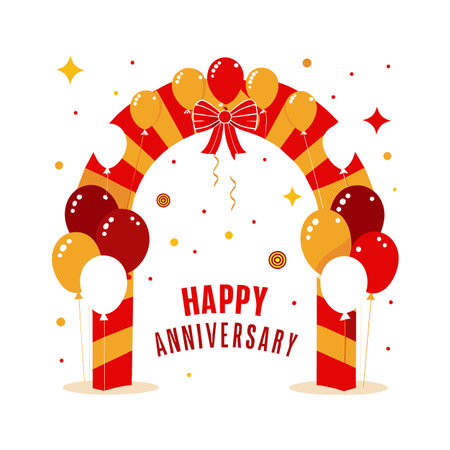 Happy Anniversary Greeting vector illustrationのイラスト素材