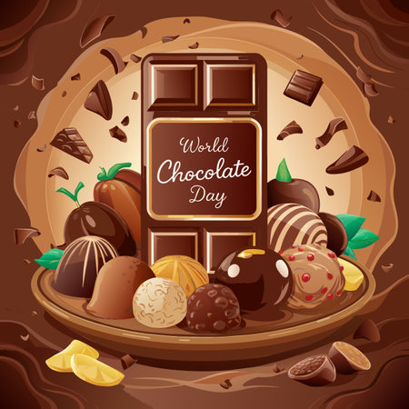 world chocolate day vector illustrationのイラスト素材