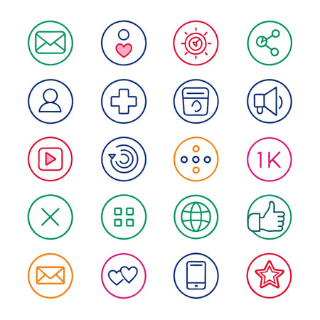 Social media icons set vector illustrationのイラスト素材