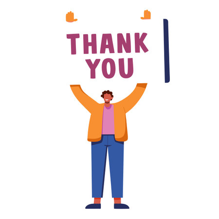 Thank you placard vector illustrationのイラスト素材