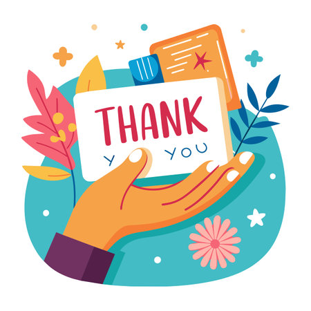 Thank you placard vector illustrationのイラスト素材