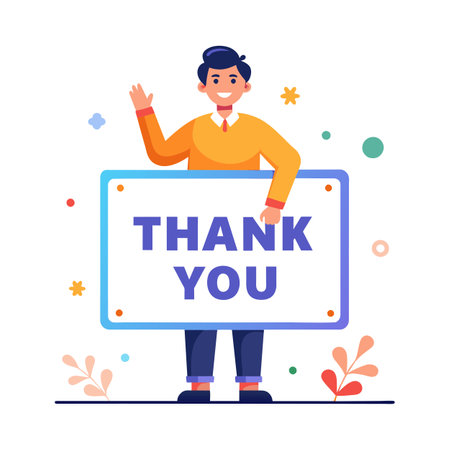 Thank you placard vector illustrationのイラスト素材