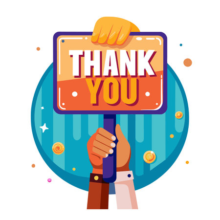 Thank you placard vector illustrationのイラスト素材