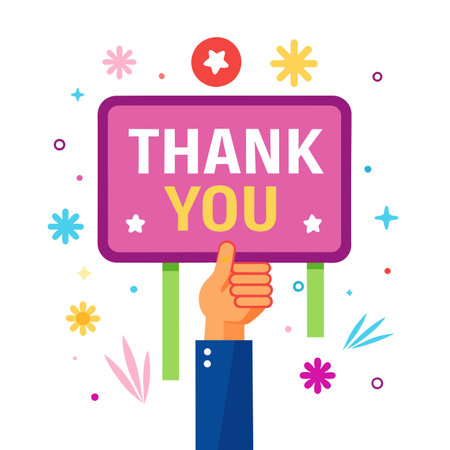 Thank you placard vector illustrationのイラスト素材