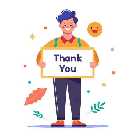 Thank you placard vector illustrationのイラスト素材