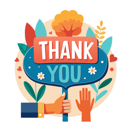 Thank you placard vector illustrationのイラスト素材