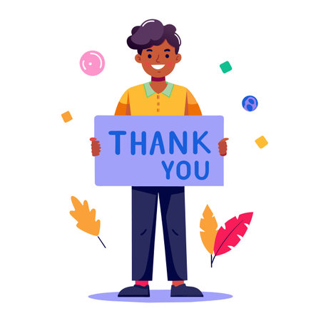 Thank you placard vector illustrationのイラスト素材