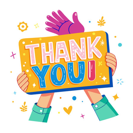 Thank you placard vector illustrationのイラスト素材