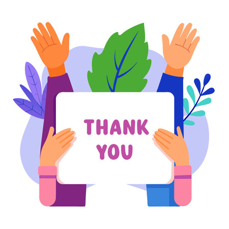 Thank you placard vector illustrationのイラスト素材