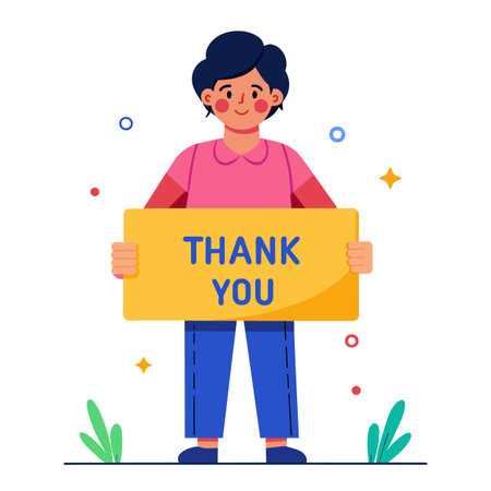 Thank you placard vector illustrationのイラスト素材