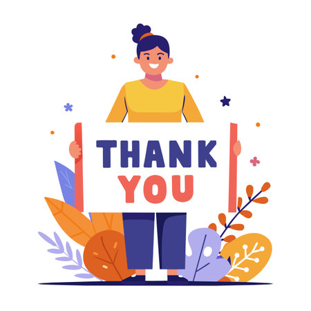 Thank you placard vector illustrationのイラスト素材