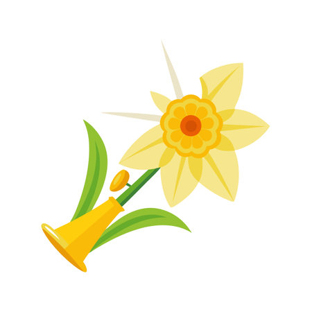 Beautiful flower flat style vector illustrationのイラスト素材