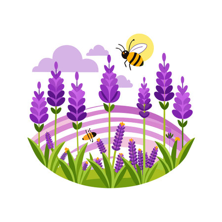 Beautiful Flower Plants Garden flat style vector illustrationのイラスト素材