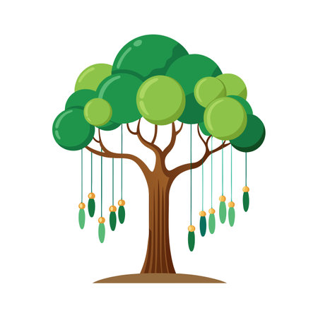 Trees flat style vector illustration conceptsのイラスト素材