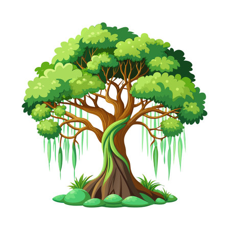 Trees flat style vector illustration conceptsのイラスト素材