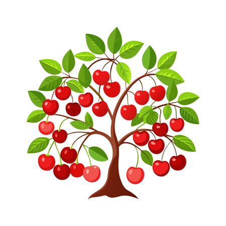 Fruit Trees flat style vector illustration conceptsのイラスト素材