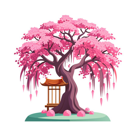 Beautiful scenery of Trees flat style vector illustration conceptsのイラスト素材