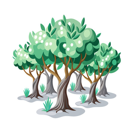 Beautiful scenery of Trees flat style vector illustration conceptsのイラスト素材