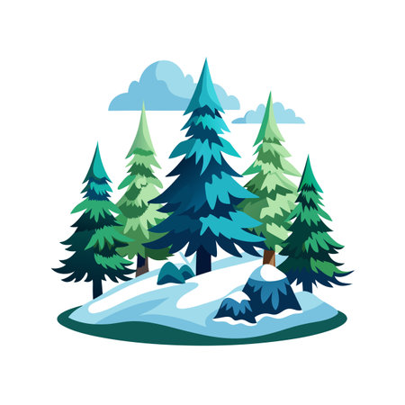 Beautiful scenery of Trees flat style vector illustration conceptsのイラスト素材