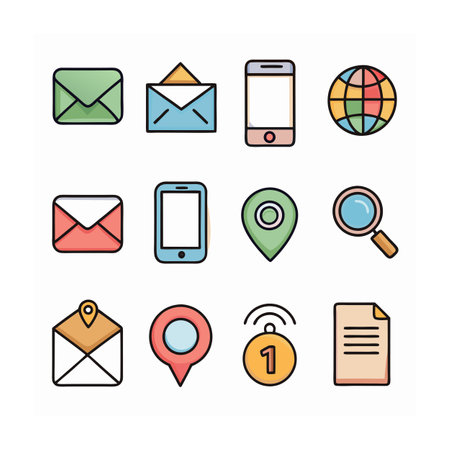 Contact Us icon set collection for websites and mobile applicationsのイラスト素材