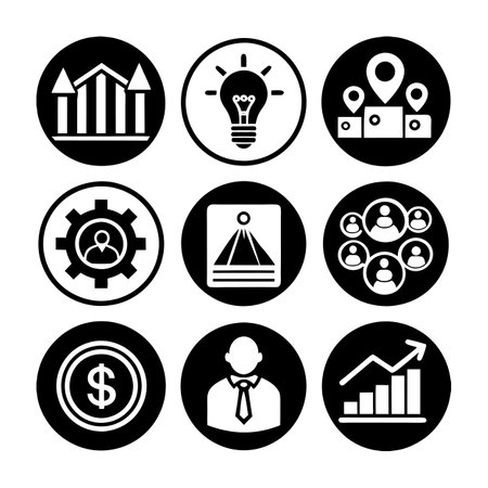 Business and Finance Icon Set Collection Vector Illustration for Documents, Websites and Applicationsのイラスト素材