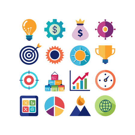 Business and Finance Icon Set Collection Vector Illustration for Documents, Websites and Applicationsのイラスト素材