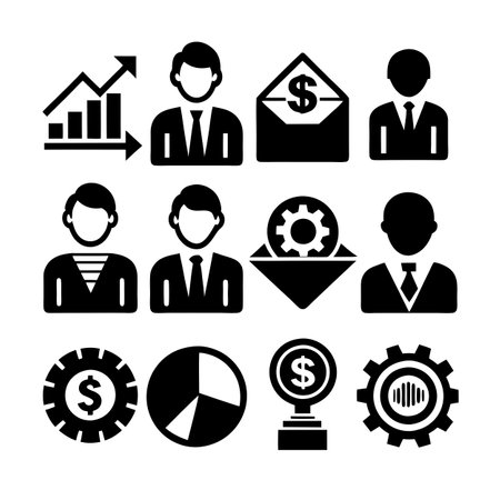 Business and Finance Icon Set Collection Vector Illustration for Documents, Websites and Applicationsのイラスト素材