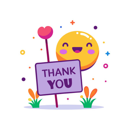 Thank you placard typography vector illustrationのイラスト素材