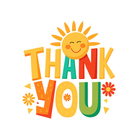 Thank you placard typography vector illustrationのイラスト素材