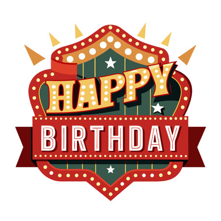 Happy Birthday Greeting typography vector illustrationのイラスト素材