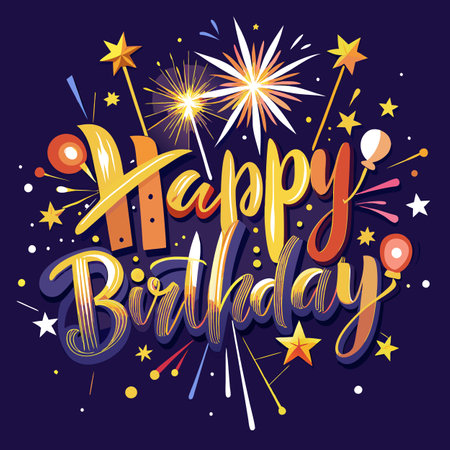Happy Birthday Greeting typography vector illustrationのイラスト素材