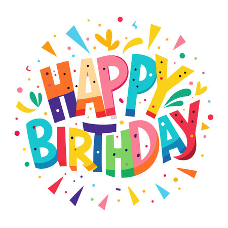 Happy Birthday Greeting typography vector illustrationのイラスト素材