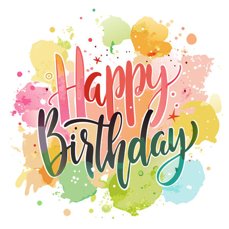 Happy Birthday Greeting typography vector illustrationのイラスト素材