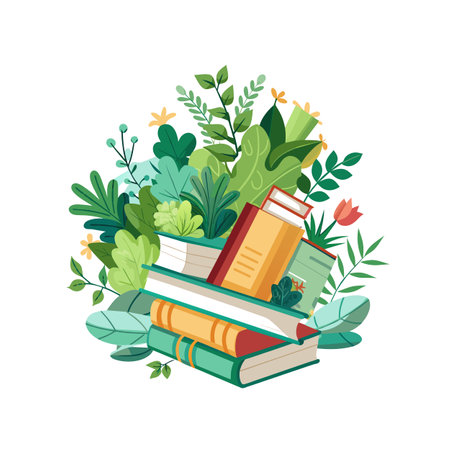 Book stack  Vector Illustration conceptのイラスト素材