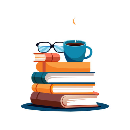 Book stack  Vector Illustration conceptのイラスト素材